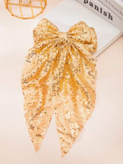 1 peça de tiara com laço grande e brilhante para meninas, acessório de cabelo fofo e moderno para rabo de cavalo alto, laço de Natal para cabelo, presente de Natal para crianças.