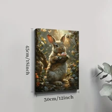 1 lienzo enmarcado para pared, bonito póster con estampado artístico divertido de conejo de Pascua, regalo ideal para dormitorio, sala de estar, pasillo, dormitorio, decoración de pared