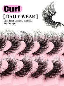 10 Pairs Luxury Dramatic 3D Fluffy Eyelashes With Wet Effect And Moisturized Feeling, Reusable False Lashes Suitable For Beginners - Cat Eye Lashes - View 3