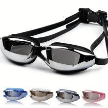 Anti-Beschlag-Schwimmbrille mit transparenter Sicht und wasserdichter Ausführung, einstellbarer Riemen, bequemer Sitz für Training & Freizeit, für Herren & Damen - Verschiedenfarbig - Übersicht 2