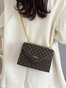 Artistic Letter Print Handbag, Women's European And American Cross-Border Commute Bag, Korean Vintage Fashion Purse, Stylish Tote Shoulder Bag, 2025 New Arrival, Versatile Small Square Bag,