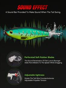 Mồi câu cá Kingdom Propeller 90mm 110mm 11g 17g Mồi cứng Đuôi xoay mềm Bút chì nổi Wobblers Mồi nhân tạo - Nhiều màu - Xem 7
