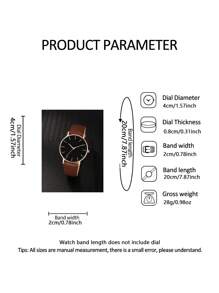 Juego de 4 piezas: reloj de cuarzo con puntero simple y ambiente avanzado, pluma estilográfica, llavero y billetera de piel de poliuretano como mejor regalo para hombres - Café integral - Ver 3