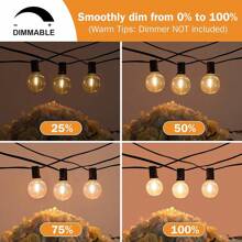 G40 Outdoor String Lights, LED Patio Garden String Lights, Suitable For New Year, Street, Patio, Christmas, Camping, Party Decoration