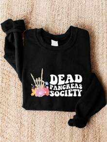 Dead Pancreas Society T-Shirt, Spooky Diabetes Awareness Sweatshirt, Skeleton Hands Diabetes Support Gift, Diabetics Humor Hoodie FZ-501