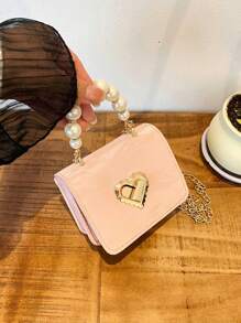 1pc Mini Princess Style Heart Pearl Handbag, Suitable For Party, Gathering, Events - Multicolor - View 17