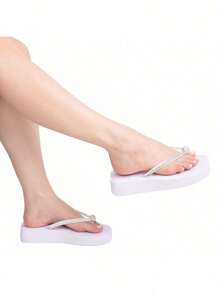 Women's Shiny Flip Flops With Rhinestone Strap, High Comfortable, New Release 33 To 40