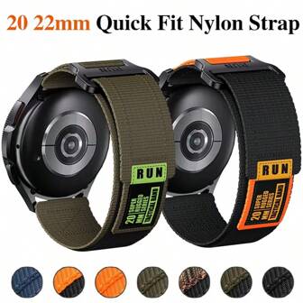 20mm 22mm Schnellwechsel-Nylonband kompatibel mit Samsung Watch 4/5/6/7 40mm 44mm Band kompatibel mit Galaxy Watch 6/4 Classic 43 47mm Sportarmband