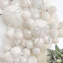 78 Piece White Balloon Arch Kit, Pearl White Balloons With Pearl Bows And Pearl Strings, Perfect For Wedding Decoration, Birthday, Bridal Party, Party