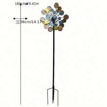 1 szt. lub hurtowo 4 sztuki metalowego wiatraka, zewnętrzna kinetyczna rzeźba, dekoracja palika ogrodowego bez prądu, kolorowa sztuka ogrodowa zasilana wiatrem, idealny prezent świąteczny