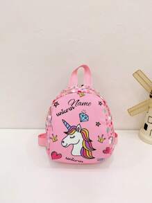 Mochila mini personalizable, regalo de vuelta al colegio, con nombre personalizado o mensaje festivo. Mochila mini con patrón de unicornio arcoíris. Se puede personalizar con tu nombre, texto, números, etc. Esta es una mochila ligera, muy adecuada para niños y niñas en la vida diaria, ir de compras, viajar, ir a la escuela. Perfecta para Navidad, Acción de Gracias - Multicolor - Ver 13