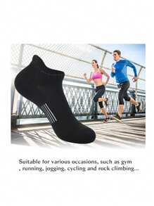 5/10 Pairs Women's Running Socks, Ankle Sports Socks, Thick Breathable Low-Cut Athletic Socks - Black - View 4