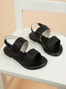Dép xỏ ngón dệt thoải mái thời trang cho trẻ em, Dép đi biển cho trẻ em, Dép đi bộ ngoài trời cho trẻ em - màu đen - Xem 4