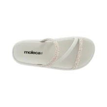 Moleca Women's Flat Sandal With Rhinestone Straps, Multicolor - 白色 - 查看 4