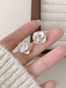 1 对简约优雅的山茶花耳环，适合女性日常和假日佩戴 - 花朵 - 查看 12