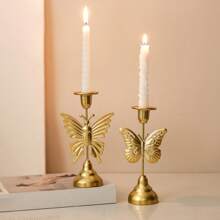 1pc European Style Romantic Tabletop Decor, Luxury Vintage Candle Holder, Minimalist Decor For Dining, Ramadan Party