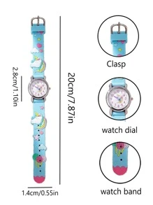 1pc Cute Lollipop Unicorn Design Quartz Children Watch - Multicolor - View 3