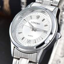 1 szt. Damska srebrna koperta, biała tarcza, pasek ze stali nierdzewnej, wielofunkcyjny zegarek kwarcowy odpowiedni do codziennego noszenia, styl biznesowy wysokiej klasy 83345