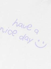 Balabala Tween Girl Slogan Print Contrast Raglan Sleeve Top And Pants Pajama Set - Purple - View 6