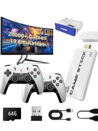 Videogame Stick 25mil 2 Controles Sem Fio Console  Portatil Jogos Retro Antigo  Marisa