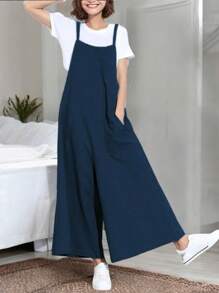 Palazzo  Jumper Overalls Fashion Casual Ladies Simona Comfortable - 海軍藍 - 查看 2