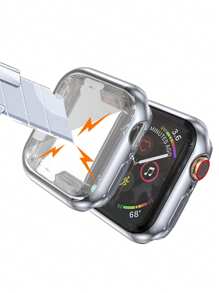 2 件银色不锈钢可拆卸可调节表带 + 表壳，男女皆宜，适用于 Ultra 3 2 1 SE、S10/S9/S8/S7/S6/S5/S4/S3/S2/S1、38/40/41mm 42/44/45/49mm 46mm 智能手表，包含 TPU 软屏保护膜，防刮擦防尘，适合派对、商务、送礼，2025 年全球新畅销书