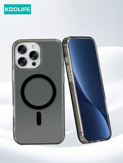 Koolife 1pc Magnetic Wireless Charging Anti-Fall Phone Protective Case, PC Backboard + TPU, Four-Corner Anti-Drop, Transparent Material, Suitable For IPhone 17 ProMax/17/17 Pro/17 Air/12/12 Pro/12 ProMax/13/13 Pro/13 ProMax/14/14 Plus/14 Pro/14 ProMax/15/15 Pro/15 Plus/15 ProMax/16/16 Pro/16 Plus/16 ProMax