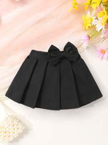 3件套，女婴，柔软舒适，休闲可爱，甜美优雅，松紧腰荷叶边蝴蝶结装饰迷你裙，女童裙装，女婴服装，女童服装，适合日常穿着、度假、聚会、摄影和户外活动 - 彩色 - 查看 4