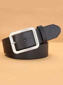 Slim Casual Leather Jeans Belt With Square Center Bar Buckle, Belt Suitable For Teen Summer Casual Outdoor Athletic Or Vacation Travel Or Graduation Gifts Or Birthday Dress Accessories Or Daily Wear - Multicolor - View 9