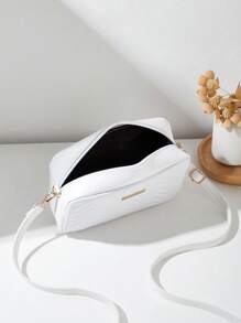 Cute Casual Crossbody Bag, 2025 Fashion Wave Pattern Embroidered Ladies Shoulder Diagonal Handbag, Detachable Adjustable Strap, Sweet Check Zipper Bag