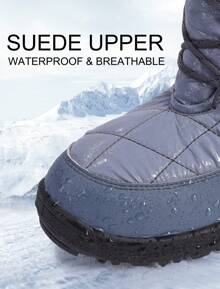 Ataucjin Women's Waterproof Mid Calf Duck Boots,Snow Boots With Anti-Skid Outsole, Warm Thinsulate Lining, Perfect For Winter Hiking And Outdoor Activities - Grey - View 7