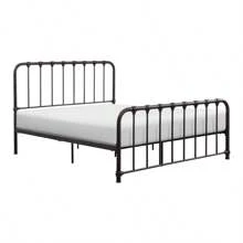 Metal Bed Dark Bronze Finish Queen Platform Bed 1pc Bed In A Box - 青銅1 - 查看 3