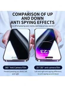 Yezodawee 360° 全方位隱私強化玻璃螢幕保護貼，適用於 iPhone 18 Pro Max 17 Pro Max/17 Pro/17 Air/17/15 Pro Max，橫向與縱向全隱私螢幕保護貼，6.7 吋全覆蓋，防刮、防指紋，9H 硬度，支援 Face ID，亦適用於 iPhone 14 Pro Max/13/12/11/XS Max/XR 系列 - Black 1pc - 查看 8