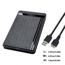 2TB Portable External SSD Hard Drive, USB 3.0 - Fast Data Transfer, Minimalist Design, Reliable Storage, Low Power. ExFAT File System, Compatible With PC, Smartphones, OTG, Laptops. Ideal For Gamers, Students, And Professionals. - 黑色 - 查看 2