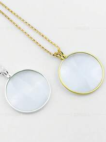 1 Fashion Item Chain 5x Magnifying Glass Personalized Creative Necklace For Men And Women To Wear Party Gifts