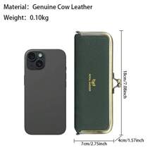 Royal Bagger Genuine Leather Fashion Glasses Case - RFID Blocking, Fashion Pencil Bag With Kiss Lock, Coin Purse For Women - 粉色 - 查看 4