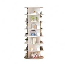 LUCKHAO 360 Rotating Shoe Cabinet 7 Layers, Rotating Shoe Rack Tower, Rotating Vertical Shoe Rack Can Hold 28 Pairs Of Shoes For Entryway, Living Room, Hallway - 1 - 查看 4