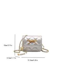 Fashionable Structured Mini Shoulder Bag, Girls' Crossbody Purse For & Coins - A - View 3