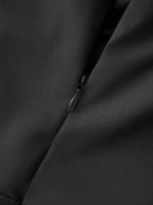 Women's Mini A-Line Dress Solid Color Ruffled Sleeves Square Neck Layered Hem Dress - Black - View 9