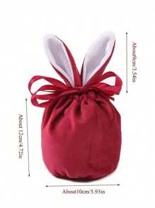 5pcs/Set Holiday Rabbit Gift Bags, Rabbit Ear Plush Drawstring Bags, Rabbit Gift Bags, Rabbit Party Gift Baskets, Party Supplies, Candy Snacks, Jewelry - Multicolor - View 2