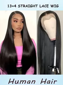 Perruque droite à front en dentelle de cheveux humains préplucké avec des cheveux bébé, densité de 150%, perruques en dentelle 13x4, perruques de cheveux humains brésiliens pour femmes de 8 à 34 pouces