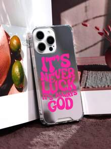 God Bless You Pattern Mirror Anti-Fall Sleeve Phone Case Compatible With IPhone Waterproof Shockproof Scratch Resistant