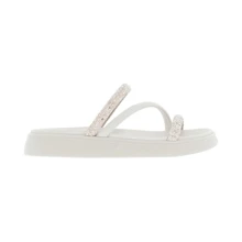 Moleca Women's Flat Sandal With Rhinestone Straps, Multicolor - 白色 - 查看 3