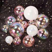 6 pièces de boules claires colorées, décorations de gâteaux et cupcakes pour mariage, anniversaire et fêtes