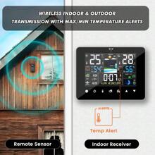 Wireless Weather Station Digital Thermometer Indoor Outdoor Weather Clock Sensor - 黑色 - 查看 4
