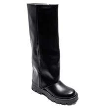 Fancy High Boots With Notched Sole And Pleated Upper - Black-7652A - View 2