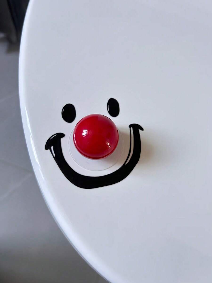 Contemporary Style Dopamine Smile Ball Toilet Lid Lifter, Round Shape, Battery-Free, Handheld Toilet Seat Cover Opener For Bathroom, No Power Needed Bathroom Decor Fall Decor