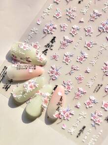 1 件花朵指甲饰品贴纸 DIY 艺术 Y2K 风格 3D 美甲装饰贴花