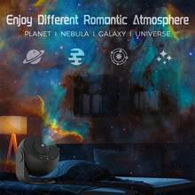 1 个星系投影仪灯带 12 个高清星光灯、卧室星空照明、星系投影仪、天文天文馆、极光投影仪、游戏室夜灯投影仪、家庭影院、天花板、房间装饰、节日礼物 - 銀河投影燈 - 查看 5