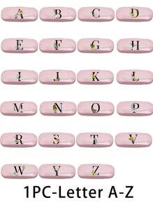 1pc Y2k Style Glitter Star Glasses Case With Daisy Flower Black Letter A-Z Pattern, Novel, Stylish And Simple Design, Convenient And Portable, With Waterproof And Dustproof Function (Small Size, Made Of Plastic Material). Initial Glasses Case
